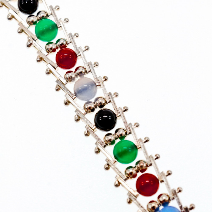 Sky Jewelry Серебряный набор Italy Milor с разноцветным Агатом