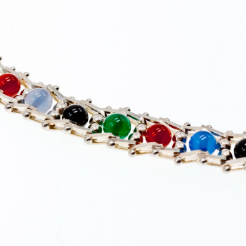 Sky Jewelry Серебряный набор Italy Milor с разноцветным Агатом