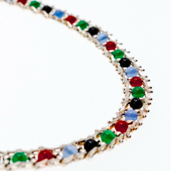 Sky Jewelry Серебряный набор Italy Milor с разноцветным Агатом