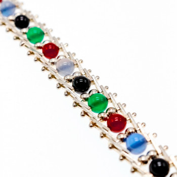 Sky Jewelry Серебряный набор Italy Milor с разноцветным Агатом