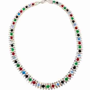 Sky Jewelry Серебряный набор Italy Milor с разноцветным Агатом