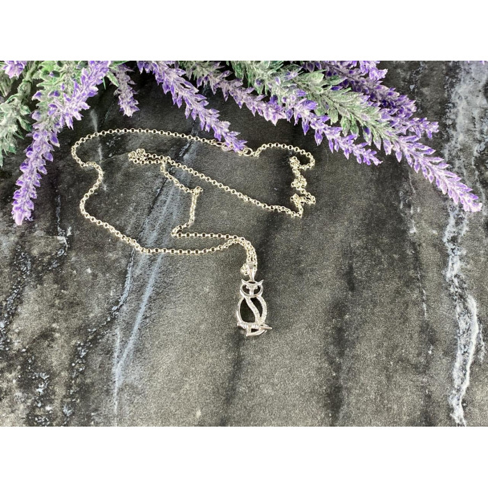 Sky Jewelry Серебряная цепочка с кулоном фианиты 925 проба *Сова*