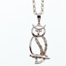 Sky Jewelry Серебряная цепочка с кулоном фианиты 925 проба *Сова*