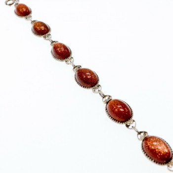 Sky Jewelry Винтажный Серебряный набор с Авантюрином и Перламутром