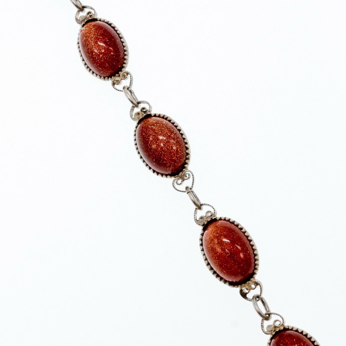 Sky Jewelry Винтажный Серебряный набор с Авантюрином и Перламутром