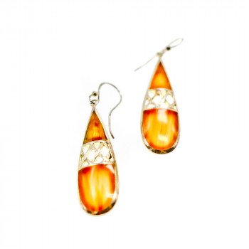 Sky Jewelry Винтажные Серебряные серьги с Агатом 925 проба