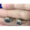 Sky Jewelry Серебряные серьги (позолота) с темным сапфиром