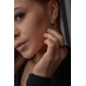 Sky Jewelry Серебряные серьги (позолота) с темным сапфиром