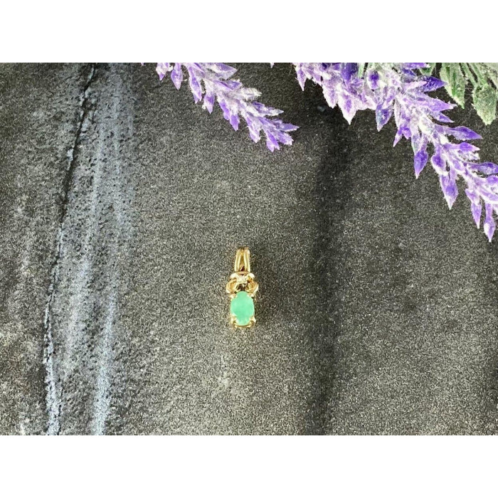 Sky Jewelry Золотой кулон с Изумрудом и Бриллиантом  10К (417 проба)