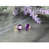 Sky Jewelry Золотые Серьги-гвоздики с Аметистом 14К (585 проба)   *Круг*