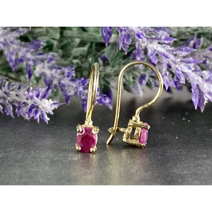 Sky Jewelry Серебряные Серьги в позолоте 925 проба с Рубином