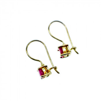 Sky Jewelry Серебряные Серьги в позолоте 925 проба с Рубином