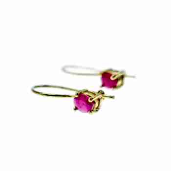 Sky Jewelry Серебряные Серьги в позолоте 925 проба с Рубином
