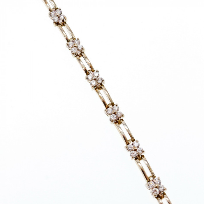 Sky Jewelry Серебряный браслет с фианитами 925 проба *Цветы*