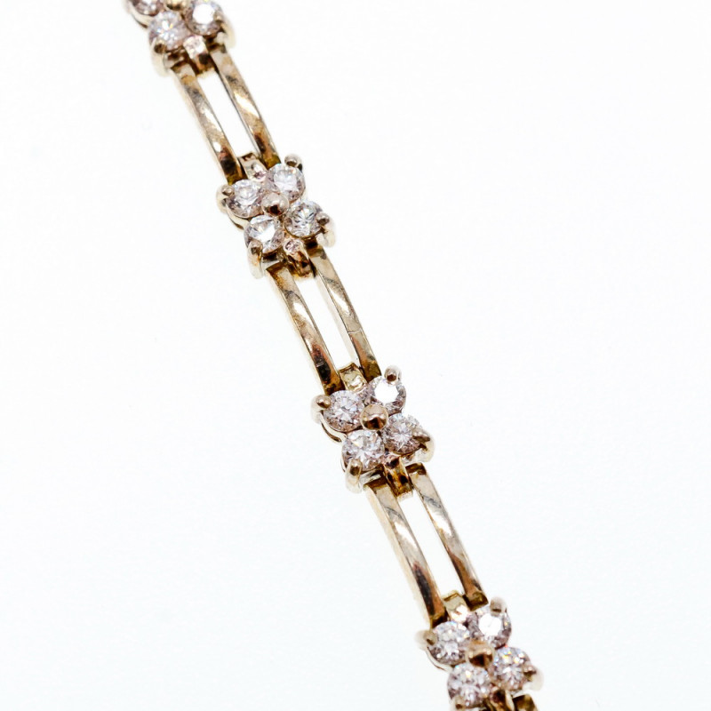 Sky Jewelry Серебряный браслет с фианитами 925 проба *Цветы*