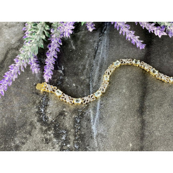 Sky Jewelry Серебряный браслет в позолоте 925 пробы с голубой Шпинелью