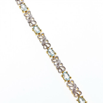 Sky Jewelry Серебряный браслет в позолоте 925 пробы с голубой Шпинелью