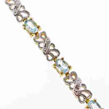 Sky Jewelry Серебряный браслет в позолоте 925 пробы с голубой Шпинелью