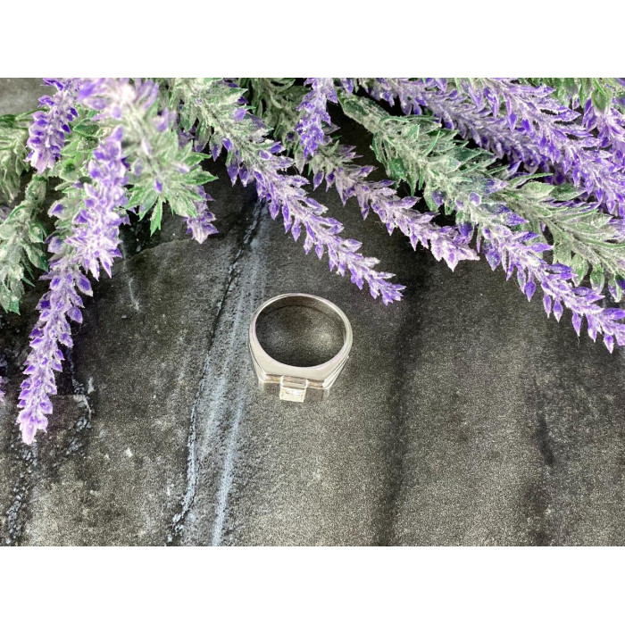 Sky Jewelry Мужское Серебряное Кольцо 925 проба с камнем Белый Сапфир