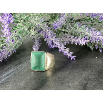 Sky Jewelry Мужское Серебряное Кольцо 925 проба с зеленым Нефритом