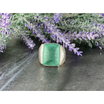 Sky Jewelry Мужское Серебряное Кольцо 925 проба с зеленым Нефритом