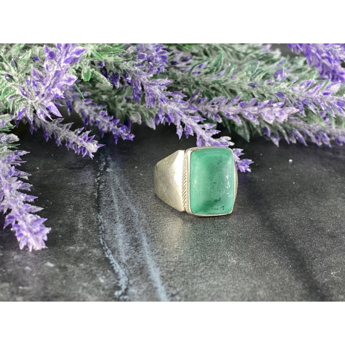 Sky Jewelry Мужское Серебряное Кольцо 925 проба с зеленым Нефритом