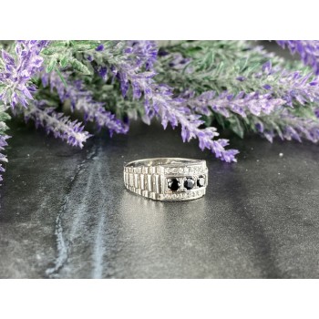 Sky Jewelry Мужское Серебряное Кольцо 925 проба с камнями Шпинель и Фианиты