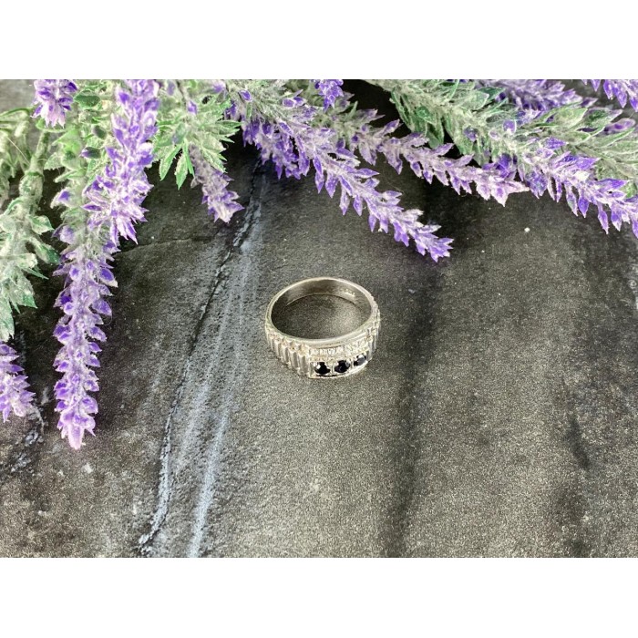 Sky Jewelry Мужское Серебряное Кольцо 925 проба с камнями Шпинель и Фианиты