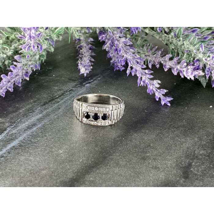 Sky Jewelry Мужское Серебряное Кольцо 925 проба с камнями Шпинель и Фианиты