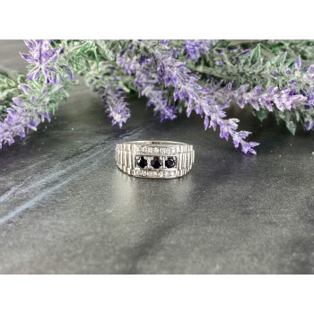 Sky Jewelry Мужское Серебряное Кольцо 925 проба с камнями Шпинель и Фианиты