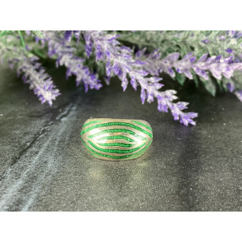 Sky Jewelry Серебряное Кольцо 925 проба со вставками из Зеленой Эмали