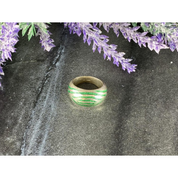 Sky Jewelry Серебряное Кольцо 925 проба со вставками из Зеленой Эмали