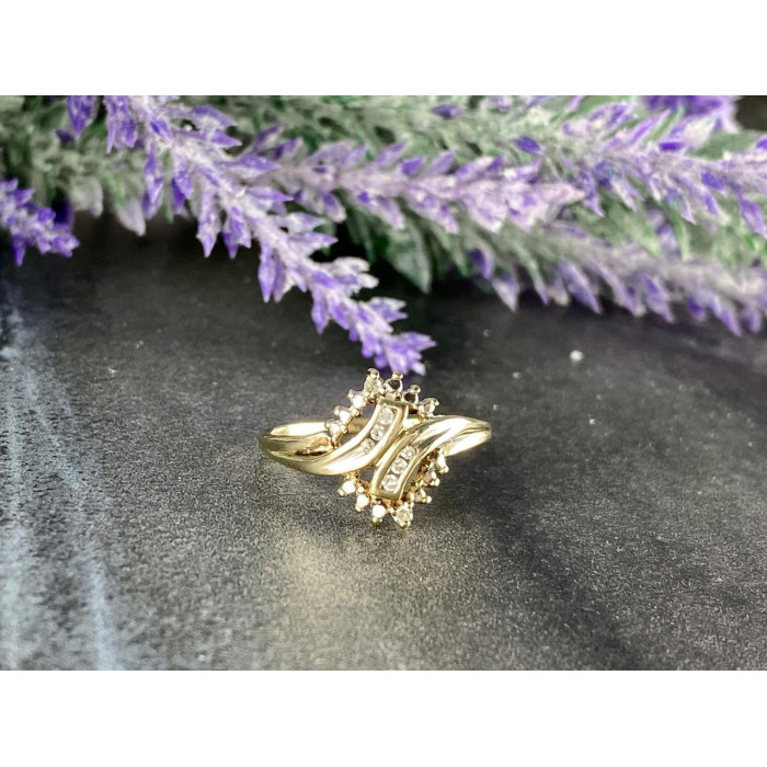 Sky Jewelry Золотое Кольцо 10К (417 проба) с Бриллиантами