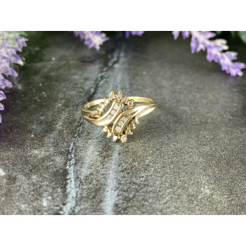 Sky Jewelry Золотое Кольцо 10К (417 проба) с Бриллиантами