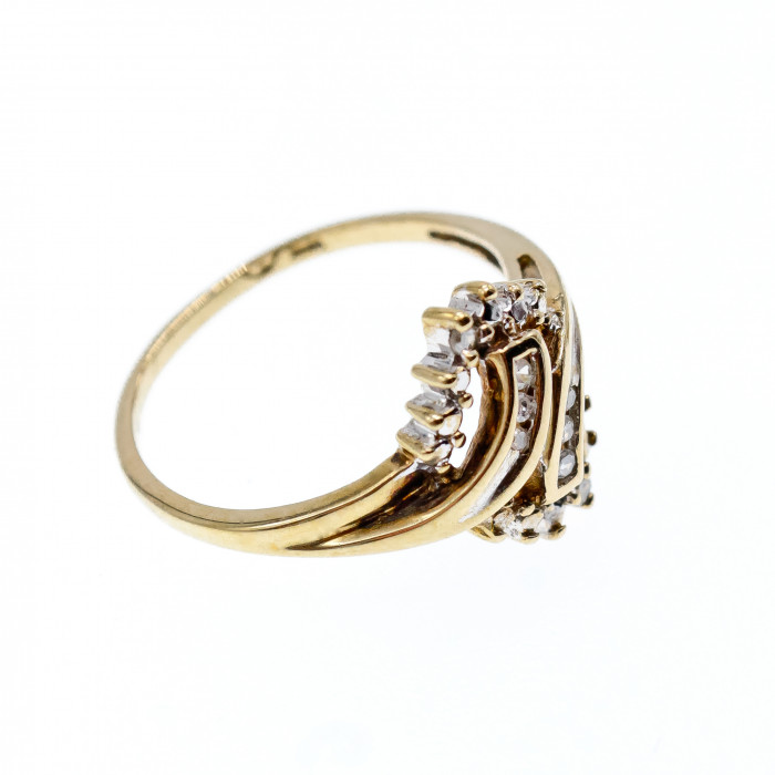 Sky Jewelry Золотое Кольцо 10К (417 проба) с Бриллиантами