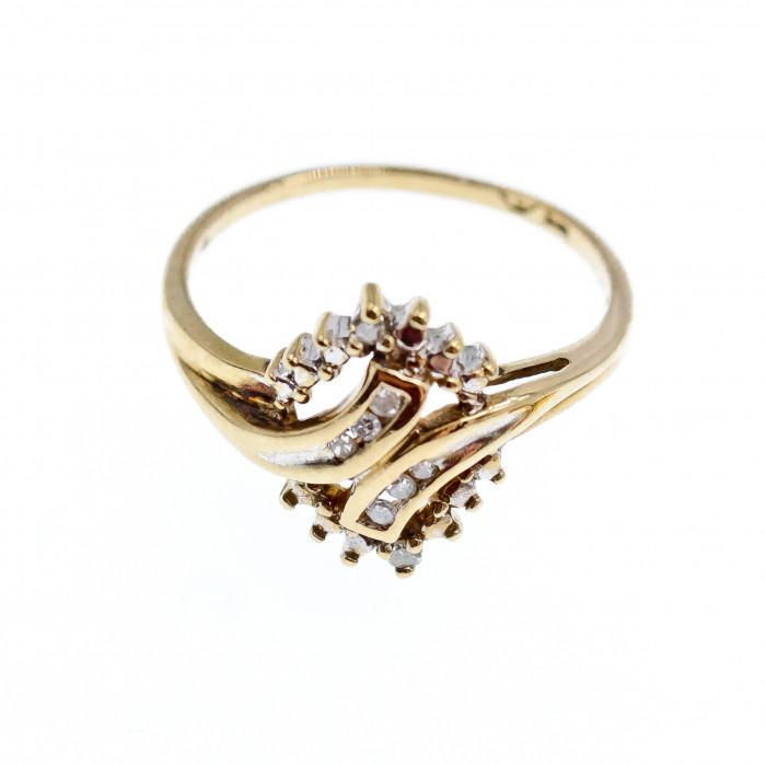 Sky Jewelry Золотое Кольцо 10К (417 проба) с Бриллиантами