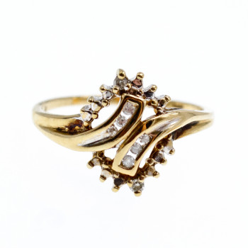 Sky Jewelry Золотое Кольцо 10К (417 проба) с Бриллиантами