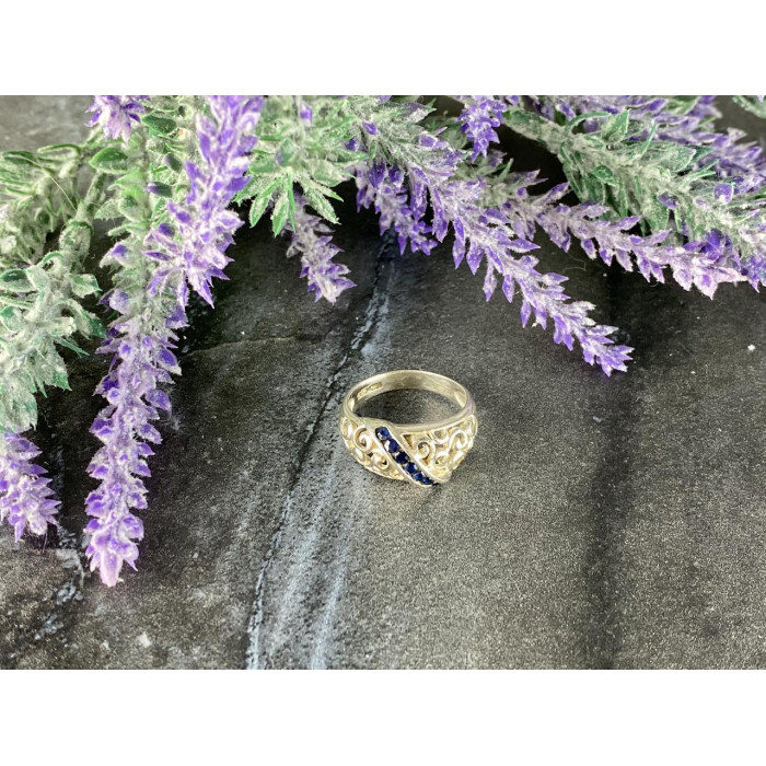 Sky Jewelry Серебряное кольцо 925 проба с Сапфирами