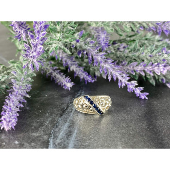 Sky Jewelry Серебряное кольцо 925 проба с Сапфирами