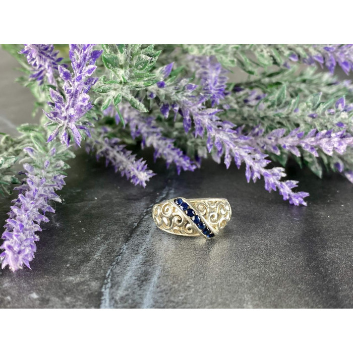 Sky Jewelry Серебряное кольцо 925 проба с Сапфирами
