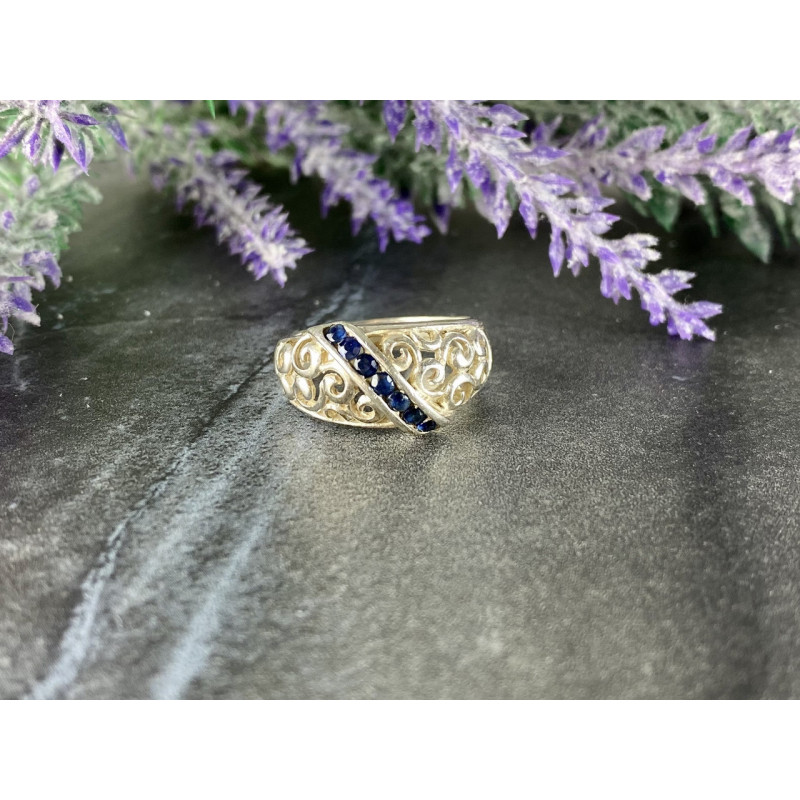 Sky Jewelry Серебряное кольцо 925 проба с Сапфирами