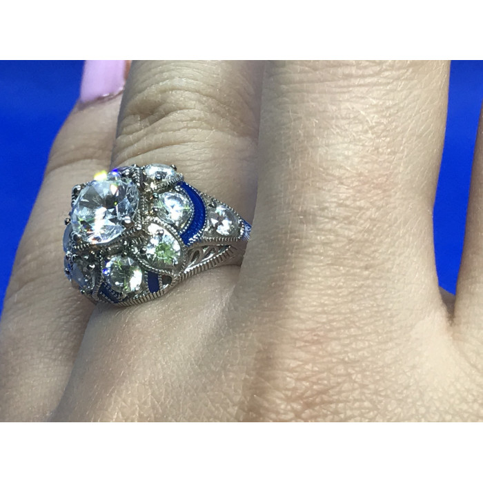 Sky Jewelry Серебряное кольцо с фианитом