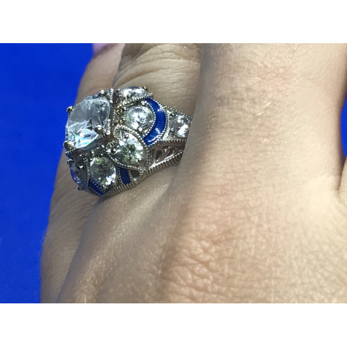 Sky Jewelry Серебряное кольцо с фианитом