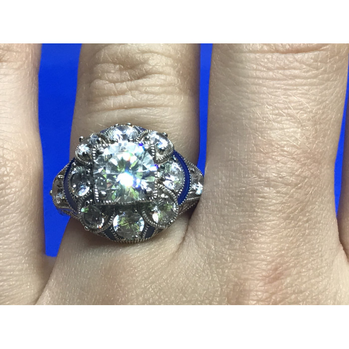 Sky Jewelry Серебряное кольцо с фианитом