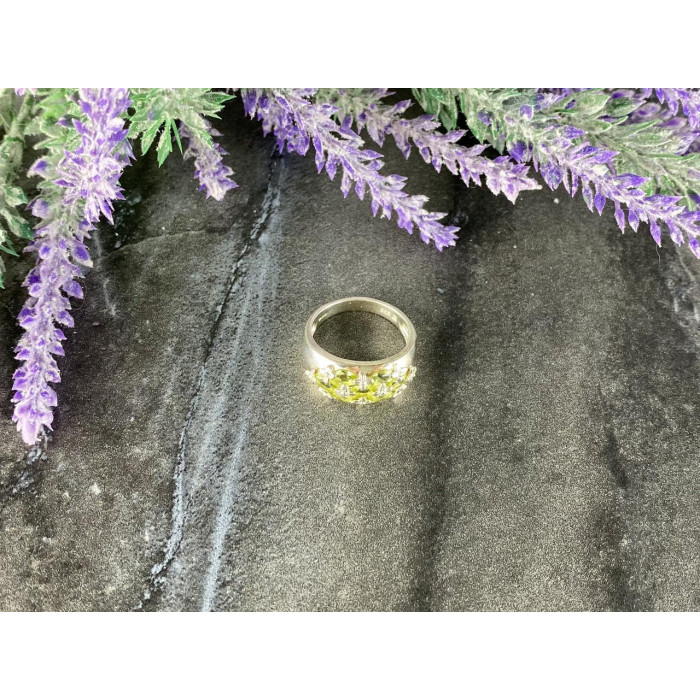 Sky Jewelry Серебряное кольцо 925 пробы с Хризолитом