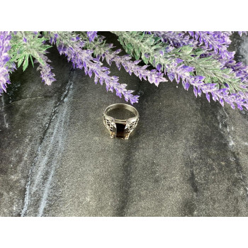 Sky Jewelry Серебряное кольцо с камнем Гессонит *Ажур*