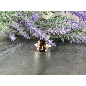 Sky Jewelry Серебряное кольцо с камнем Гессонит