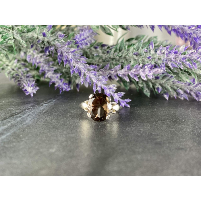 Sky Jewelry Серебряное кольцо с камнем Гессонит