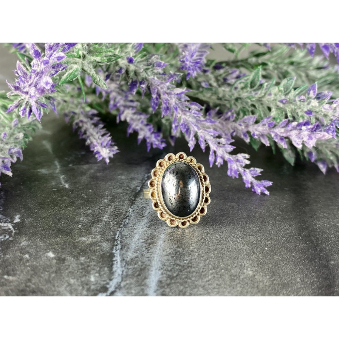 Sky Jewelry Винтажное Серебряное кольцо с Гематитом