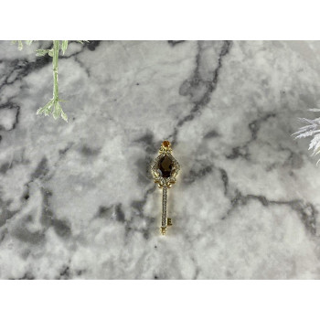 Sky Jewelry Золотой кулон с камнями Турмалин , Гелиодор и Бриллиантами *Ключик*